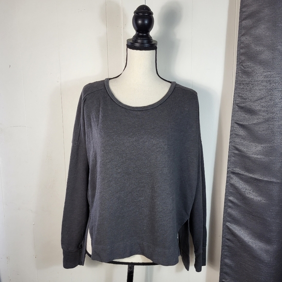 Boxy Scoop Neck Hemp Relaxed Sweatshirt 